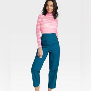 Black History Month House of Aama High-Waisted Turquoise Blue Pants